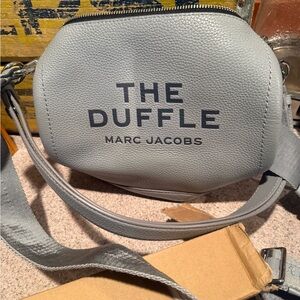 Marc Jacobs Light Gray 'The Duffle' Pebbled Leather Crossbody